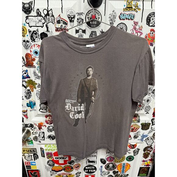 2008 American Idol David Cook Gray Graphic T Shirt Sz M - Picture 1 of 2